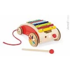 Janod Jouet à Tirer : Xylo Roller Rouge Tatoo