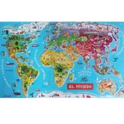 Janod Monde Magnétique En Version Espagnole - Puzzle 92 Pièces