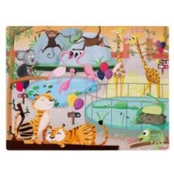 Janod Puzzle Tactile 20 Pièces : Une Journée Au Zoo