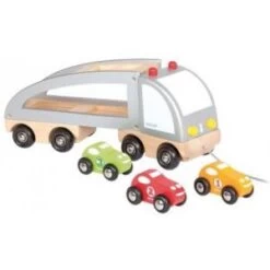 Janod Camion Multi Bolides En Bois à Tirer