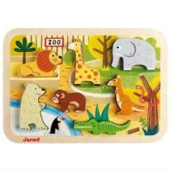 Janod Puzzle à Encastrer Chunky : Zoo 7 Pièces