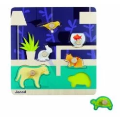 Janod Puzzle à Encastrer: Happy Animo 6 Pièces