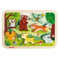 Janod Puzzle à Encastrer Chunky : Forêt 6 Pièces