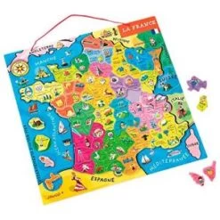 Janod Puzzle Magnétique De La France 93 Pièces