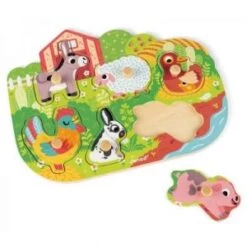 Janod Puzzle Happy Farm 6 Pièces