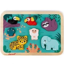 Janod Puzzle à Encastrer Chunky Jungle WWF (7 Pièces)