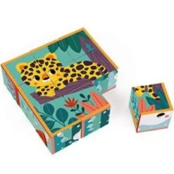 Janod Puzzle Cubes En Carton Animaux WWF (9 Cubes)