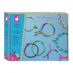 Janod Coffret 7 Bracelets Brésiliens Fluo à Créer - Les Ateliers Bijoux - Kit Loisir Créatif Enfant - Apprentissage Motricité Fine Et Créativité - Dès 8 Ans, J07929