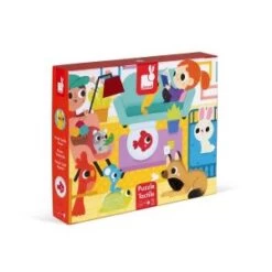 Janod Puzzle Tactile Les Animaux Domestiques 20 Pièces