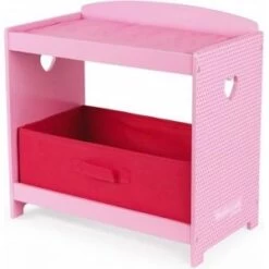Janod Table A Langer Rose En Bois Mademoiselle Avec Tiroir Et Matelas Accessoire Poupee - Mobilier