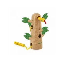 Janod Gamme Tropik - Arbre Tropical à Lacer En Bois - Jouet D'eveil - Développement De La Motricité Fine Et De La Concentratio