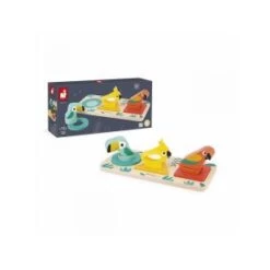 Janod Gamme Tropik - Premières Formes En Bois - 9 Formes à Encastrer - Jouet D'eveil - Découverte Formes Et Couleurs Et Coordi