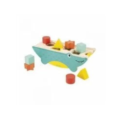 Janod Gamme Tropik - Boîte à Formes Crocodile En Bois - 8 Formes - Jouet D'eveil - Apprentissage Formes Et Couleurs - Produit