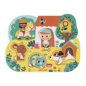 Janod Puzzle En Bois à Tenons ''campagne''' - 6 Pièces - Puzzle Sur Le Thème De La Campagne Et Des Animaux Domestiques - Jeu é 1 Janod Puzzle En Bois à Tenons ''campagne''' - 6 Pièces - Puzzle Sur Le Thème De La Campagne Et Des Animaux Domestiques - Jeu é