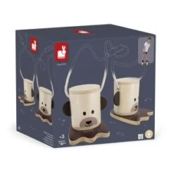 Janod Petites Echasses En Bois - Echasses En Forme De Pattes D'ours - Echasses Réglables - Permet L'apprentissage De L'équilib