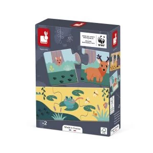 Janod Partenariat Wwf - Puzzle Trionimo Les Empreintes - 10 Puzzle De 3 Pièces - Animaux Et Leurs Empreintes - Produit Fsctm 1 Janod Partenariat Wwf - Puzzle Trionimo Les Empreintes - 10 Puzzle De 3 Pièces - Animaux Et Leurs Empreintes - Produit Fsctm