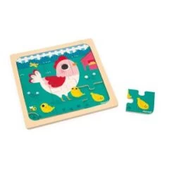 Janod Puzzle En Bois 9 Pcs Poulette Henriette